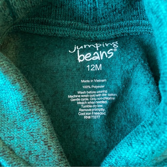 Jumping Beans 12 Month Sweater Sweatshirt Green Emerald Evergreen - Picture 3 of 3